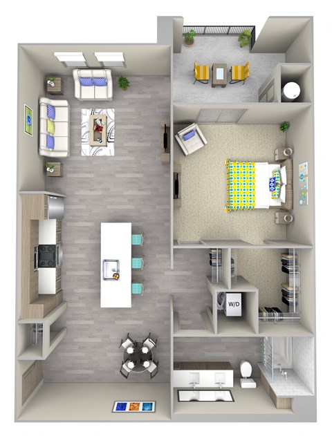 shore a2.1 Floor Plan at Las Positas Apartments, Camarillo, CA, 93010